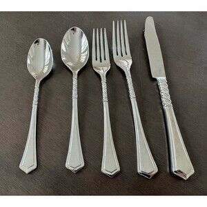 Lenox Scalamandre Gondola 5 Piece Set 18/10 Stainless steel New silverware